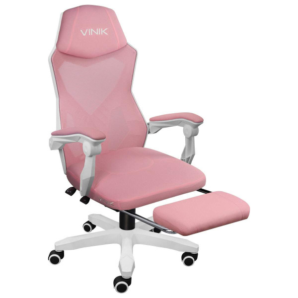 Cadeira Gamer Rocket Branca Com Rosa - Cgr10brs
